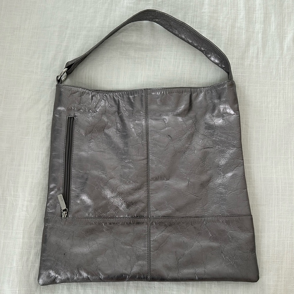 HOBO International Silver Metallic Shoulder Tote Bag